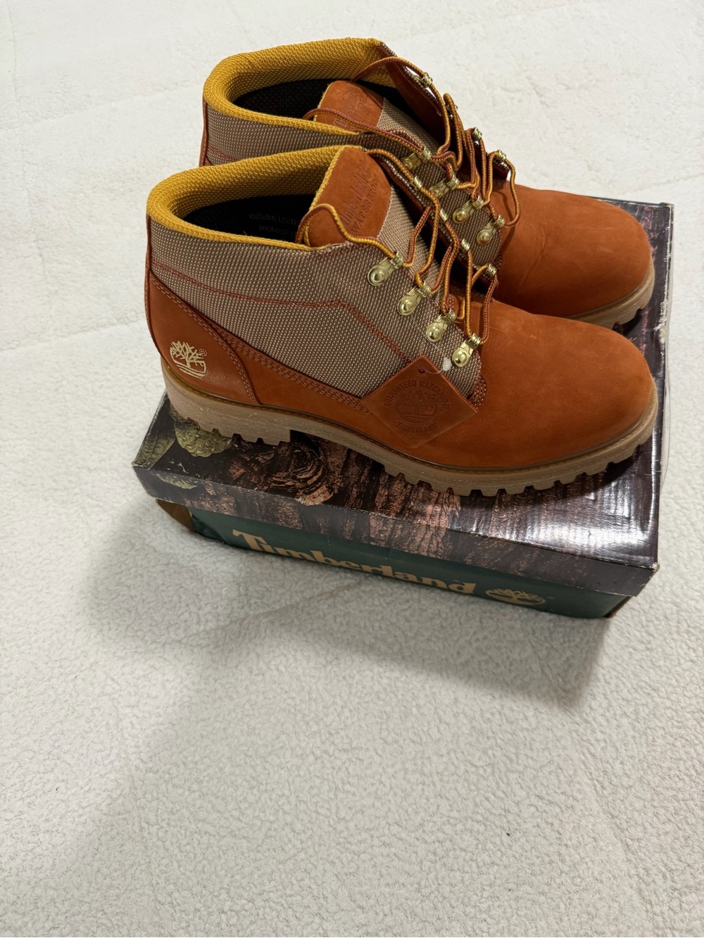 Timberland Men's Orange-Brown Suede Work Boots